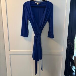 Diane Von Furstenberg Wrap Dress Blue Dress